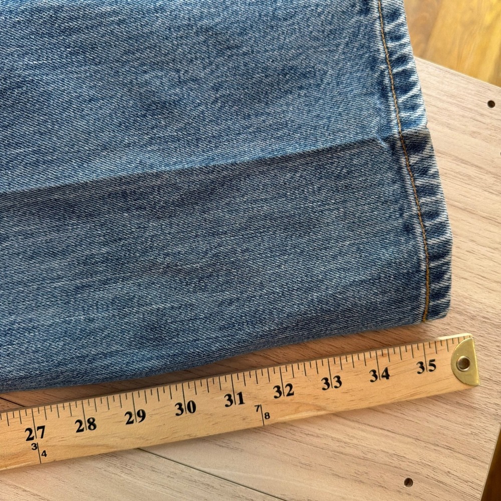 Levi's 501 Original Fit Heavy Starch Straight Leg Blue Denim Jeans 34x35 - Picture 6 of 9
